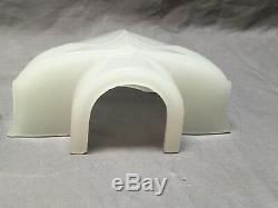 Vtg Art Deco White Porcelain Thick Glass Slip Shade Light Fixture Old 514-18E