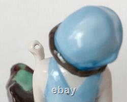 Vtg Bathing Beauty Lady Figuring Doll Blue Porcelain Ceramic German Art Deco