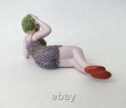 Vtg Bathing Beauty Lady Woman Doll Figurine Porcelain Bisque Art Deco Germany