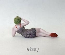 Vtg Bathing Beauty Lady Woman Doll Figurine Porcelain Bisque Art Deco Germany