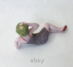 Vtg Bathing Beauty Lady Woman Doll Figurine Porcelain Bisque Art Deco Germany