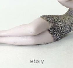 Vtg Bathing Beauty Lady Woman Doll Figurine Porcelain Bisque Art Deco Germany