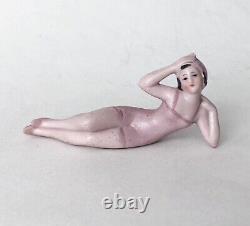 Vtg Bathing Beauty Lady Woman Figurine Porcelain Bisque Doll Art Deco Germany