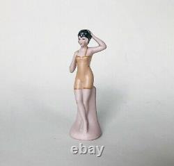 Vtg Bathing Beauty Lady Woman Figurine Porcelain Bisque Doll Art Deco Germany