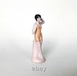 Vtg Bathing Beauty Lady Woman Figurine Porcelain Bisque Doll Art Deco Germany