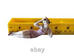 Vtg Bathing Beauty Lady Woman Figurine Porcelain Bisque Doll Art Deco Germany