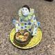 Vtg French Art Deco Pierrot Clown Jester Porcelain Inkwell Pen Figurine Signed