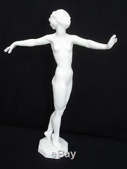 Vtg Hutschenreuther Art Deco Porcelain Dancing Nude Lady By C. Werner Mint 9.25