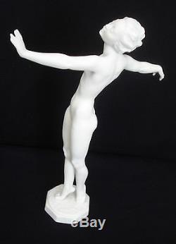 Vtg Hutschenreuther Art Deco Porcelain Dancing Nude Lady By C. Werner Mint 9.25