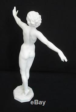 Vtg Hutschenreuther Art Deco Porcelain Dancing Nude Lady By C. Werner Mint 9.25