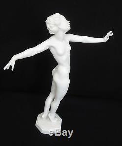 Vtg Hutschenreuther Art Deco Porcelain Dancing Nude Lady By C. Werner Mint 9.25