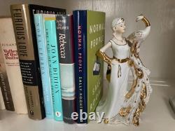 Vtg KPM Flapper Woman Lady Peacock Porcelain Figurine Sculpture Art Deco Gold