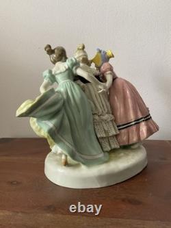Vtg Karl Ens Germany Girls Playing Hide-and-Seek Lace Porcelain Figurine Dresden