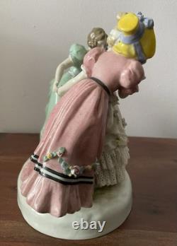 Vtg Karl Ens Germany Girls Playing Hide-and-Seek Lace Porcelain Figurine Dresden