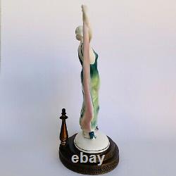 Vtg Katzhutte Germany Art Deco Dancing Lady Porcelain Figurine Statue Lamp Base