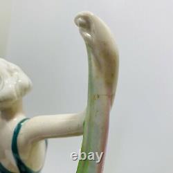 Vtg Katzhutte Germany Art Deco Dancing Lady Porcelain Figurine Statue Lamp Base