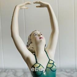 Vtg Katzhutte Hertwig German Porcelain Art Deco Dancer Lady Figurine A Rare Pose