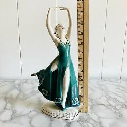 Vtg Katzhutte Hertwig German Porcelain Art Deco Dancer Lady Figurine A Rare Pose