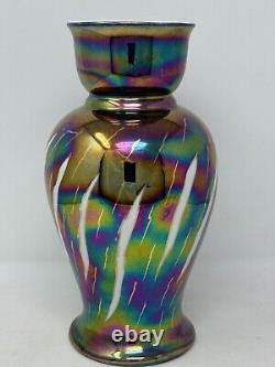 Vtg M ROSENBAUM Sons Bavaria Porcelain Rainbow Iridescent 12 Art Deco Vase VHTF