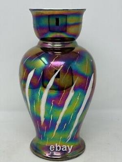 Vtg M ROSENBAUM Sons Bavaria Porcelain Rainbow Iridescent 12 Art Deco Vase VHTF