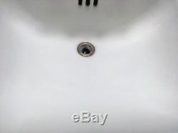 Vtg Mid Century Art Deco Clipped Corner Cast Iron White Porcelain Sink 136-20E