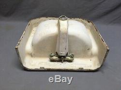 Vtg Mid Century Art Deco Clipped Corner Cast Iron White Porcelain Sink 136-20E