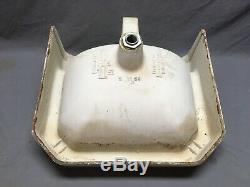 Vtg Mid Century Art Deco Clipped Corner Cast Iron White Porcelain Sink 136-20E