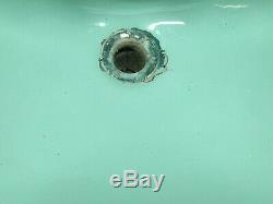 Vtg Mid Century Art Deco Jadeite Green Porcelain Old Cast Iron Bath Sink 46-19E