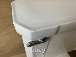 Vtg Mid Century Ceramic White Art Deco Porcelain Toilet Tank Lid Bath 624-23E