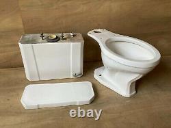 Vtg Mid Century Ceramic White Art Deco Porcelain Toilet Tank Lid Bath 624-23E