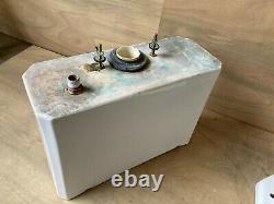 Vtg Mid Century Ceramic White Art Deco Porcelain Toilet Tank Lid Bath 669-20E