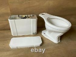 Vtg Mid Century Ceramic White Art Deco Porcelain Toilet Tank Lid Bath 669-20E