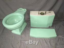 Vtg Mid Century Jadeite Ming Green Porcelain Toilet Standard WE SHIP 403-19E