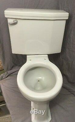 Vtg Mid Century Light Gray Art Deco Porcelain Toilet Old Standard Bath 20-19E