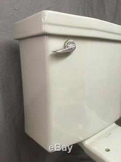 Vtg Mid Century Light Gray Art Deco Porcelain Toilet Old Standard Bath 20-19E