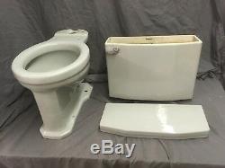 Vtg Mid Century Light Gray Art Deco Porcelain Toilet Old Standard Bath 20-19E