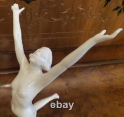 Vtg Nude Woman Figure K Tutter Hutschenreuther Selb On gold ball German Art Deco