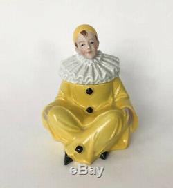 Vtg Pierrot Inkwell Ink Well Ashtray Porcelain Clown Figurine Art Deco Germany