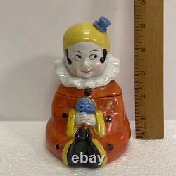 Vtg Pierrot Inkwell Ink Well Ashtray Porcelain Clown Figurine Art Deco Germany