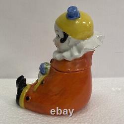 Vtg Pierrot Inkwell Ink Well Ashtray Porcelain Clown Figurine Art Deco Germany