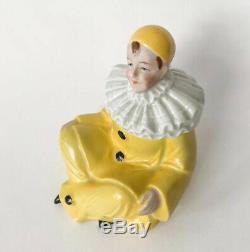 Vtg Pierrot Inkwell Ink Well Ashtray Porcelain Clown Figurine Art Deco Germany