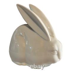 Vtg Rabbit Porcelain Figurines 1900's Japanese Okimono Art Deco Blanc De Chine