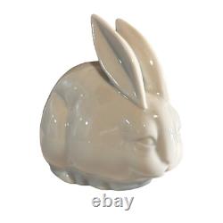 Vtg Rabbit Porcelain Figurines 1900's Japanese Okimono Art Deco Blanc De Chine