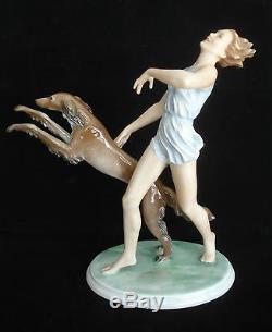 Vtg Rosenthal Runner With Saluki Porcelain Figurine #1607 G Oppel C. 1936 Mint