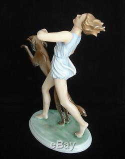 Vtg Rosenthal Runner With Saluki Porcelain Figurine #1607 G Oppel C. 1936 Mint