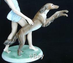 Vtg Rosenthal Runner With Saluki Porcelain Figurine #1607 G Oppel C. 1936 Mint