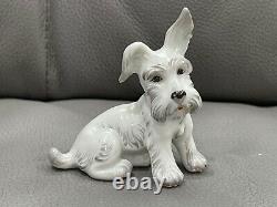 Vtg Royal Vienna Porcelain Augarten Wien White Terrier Dog Puppy Figurine