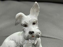 Vtg Royal Vienna Porcelain Augarten Wien White Terrier Dog Puppy Figurine