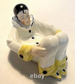 Vtg Sitzendorf Porcelain Art Deco Pierrot Clown Pin Or Trinket Dresser Dish