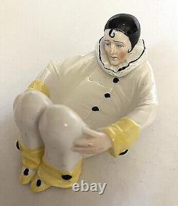 Vtg Sitzendorf Porcelain Art Deco Pierrot Clown Pin Or Trinket Dresser Dish